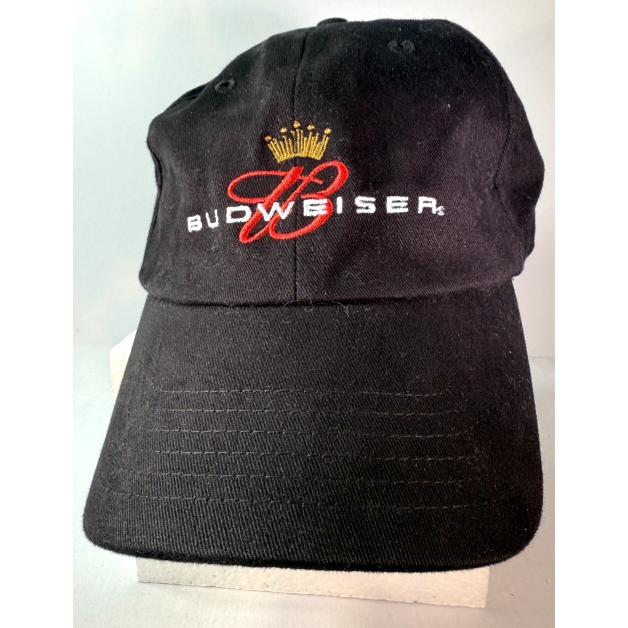 2003 Budweiser Beer Black Hat W/ Gold Crown Anheuser-Busch Official Product
